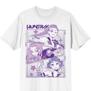 KPop Demon Hunters Panel Art Huntr T‑Shirt – White